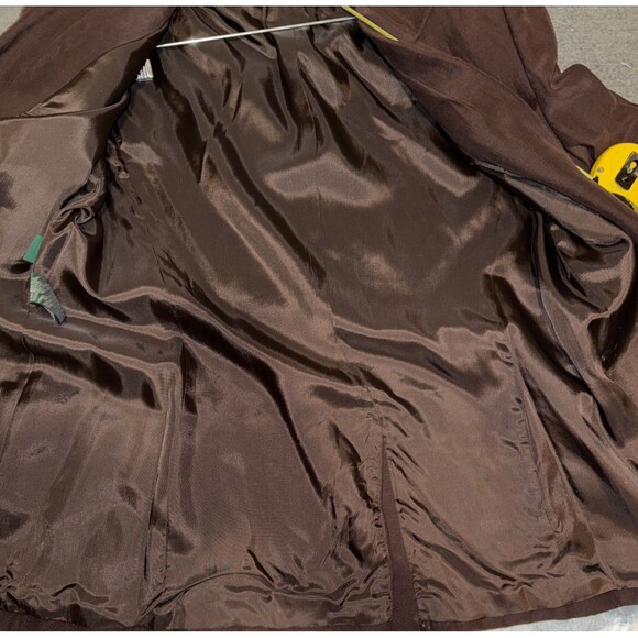 Vintage Lauren Ralph Lauren Brown Linen Silk Blazer Jacket Womens 14 Old Money - Picture 14 of 16